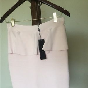 BCBGMAXAZRIA M Blush Dusty Pink Rayon Peplum 20”Sk